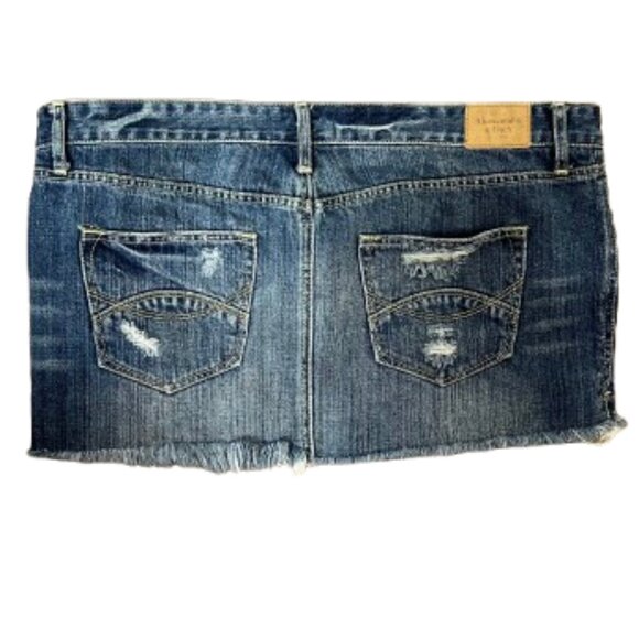 Abercrombie & Fitch Distressed Denim Mini Skirt – Size 10 - Picture 7 of 7